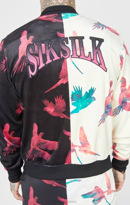 SikSilk muškarci bomber jakna s ecru printom D088469 odjeća