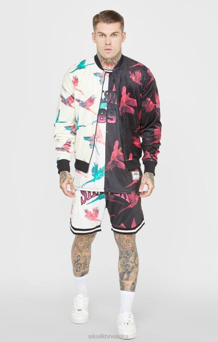 SikSilk muškarci bomber jakna s ecru printom D088469 odjeća