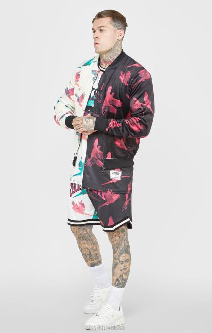 SikSilk muškarci bomber jakna s ecru printom D088469 odjeća