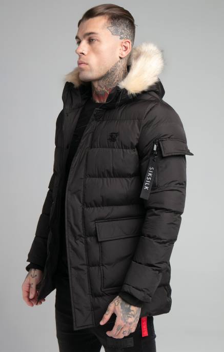 SikSilk muškarci crna ekspediciona parka D088493 odjeća
