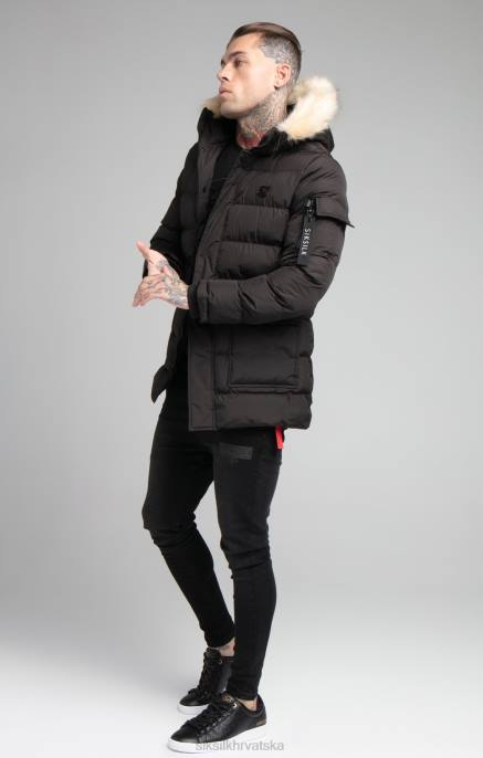 SikSilk muškarci crna ekspediciona parka D088493 odjeća