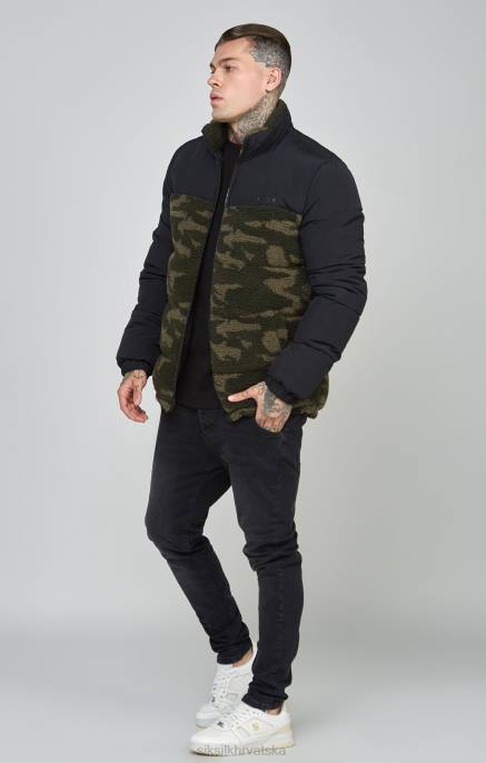 SikSilk muškarci crna šerpa bubble jakna D088485 odjeća