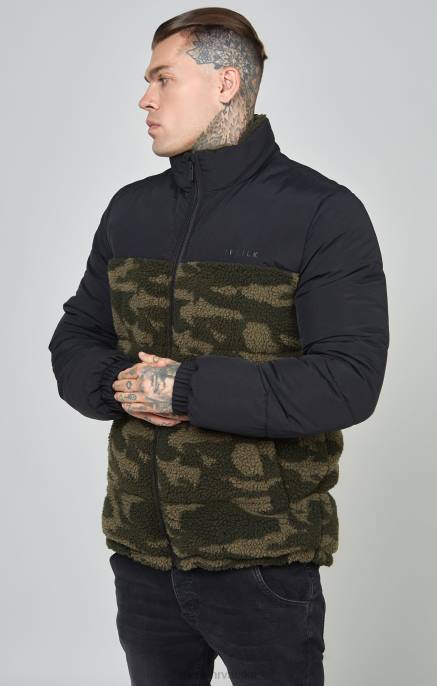 SikSilk muškarci crna šerpa bubble jakna D088485 odjeća