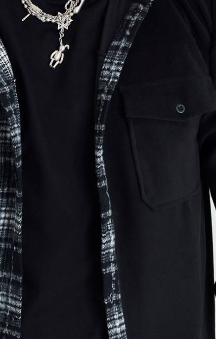 SikSilk muškarci crna kontrastna majica s kapuljačom D088490 odjeća