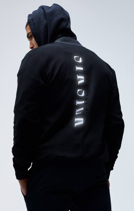 SikSilk muškarci crna reflektirajuća bomber jakna D088475 odjeća
