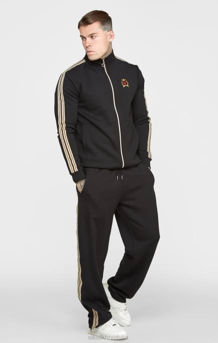 SikSilk muškarci crna trkaća jakna s lijevkastim vratom D088476 odjeća