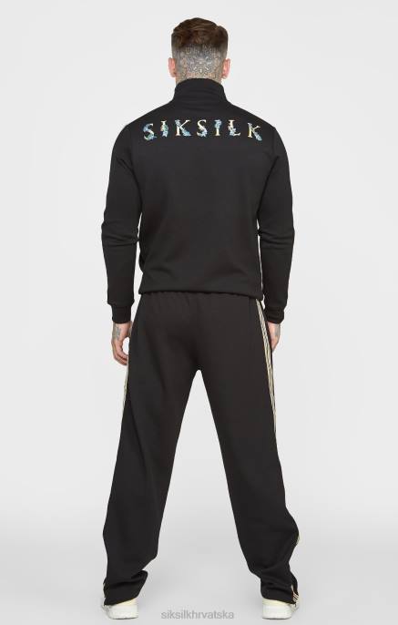 SikSilk muškarci crna trkaća jakna s lijevkastim vratom D088476 odjeća