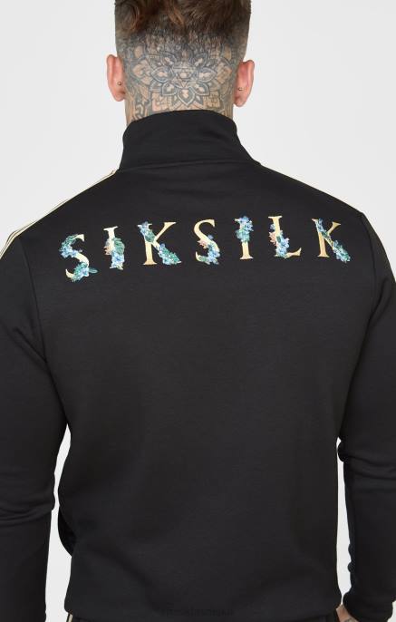 SikSilk muškarci crna trkaća jakna s lijevkastim vratom D088476 odjeća
