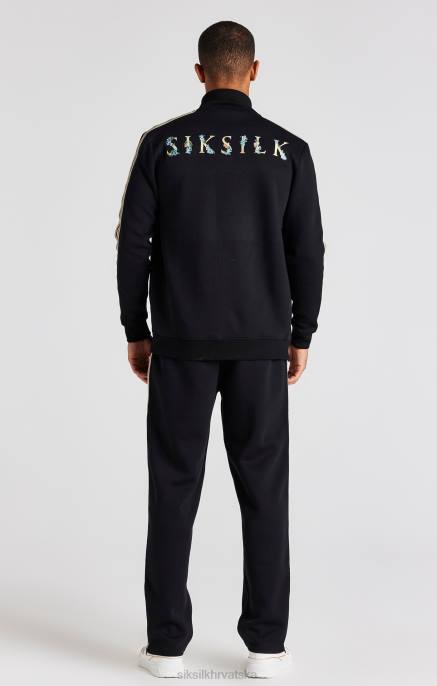 SikSilk muškarci crna trkaća jakna s lijevkastim vratom D088476 odjeća