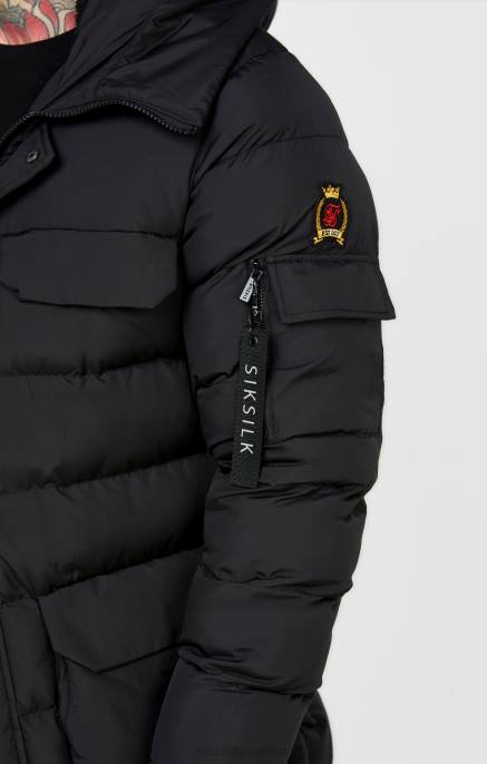 SikSilk muškarci crni parka kaput D088480 odjeća