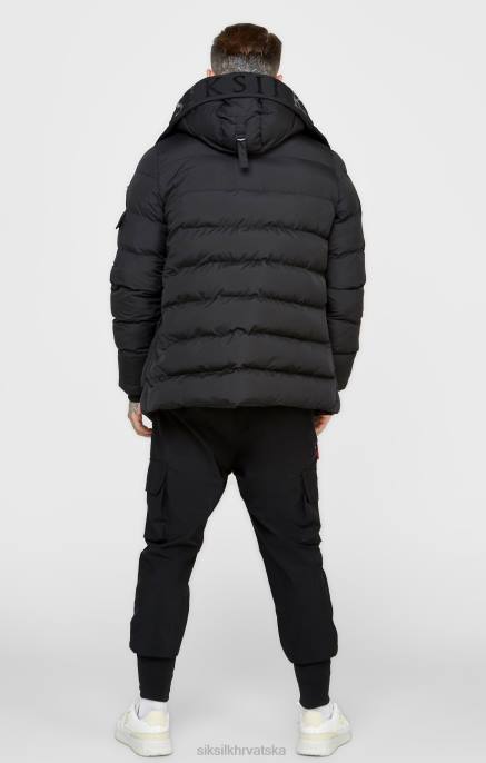 SikSilk muškarci crni parka kaput D088480 odjeća