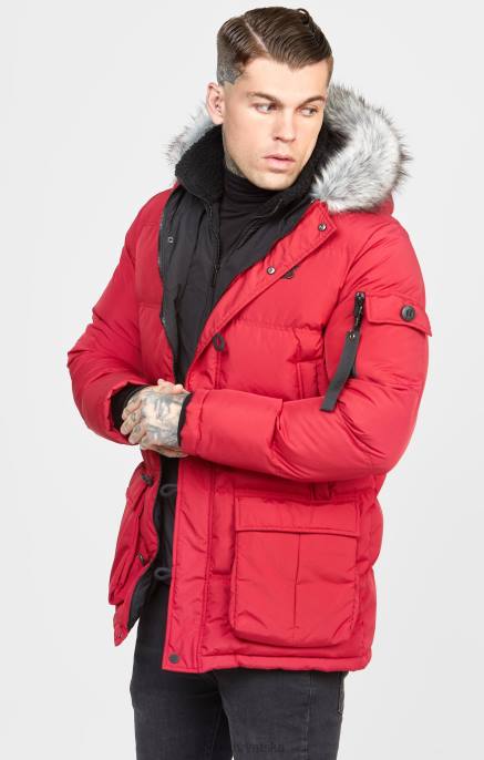 SikSilk muškarci crvena arktička parka D088470 odjeća