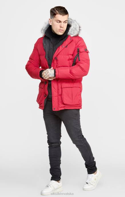 SikSilk muškarci crvena arktička parka D088470 odjeća