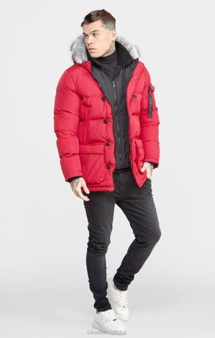 SikSilk muškarci crvena arktička parka D088470 odjeća