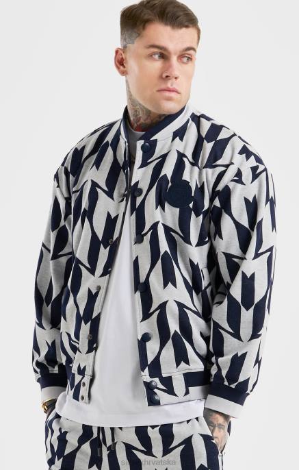 SikSilk x muškarci messi mornarički bombarder s monogramom D088498 odjeća