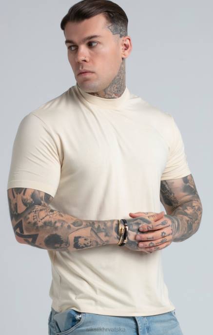SikSilk muškarci bež majica s visokim ovratnikom D088378 odjeća