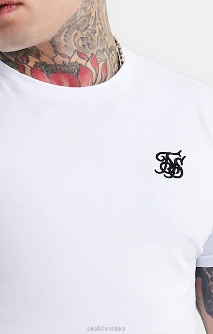 SikSilk muškarci bijela esencijalna majica kratkih rukava „muscle fit“. D088364 odjeća