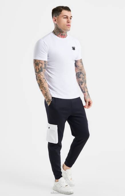 SikSilk muškarci bijela esencijalna majica kratkih rukava „muscle fit“. D088364 odjeća