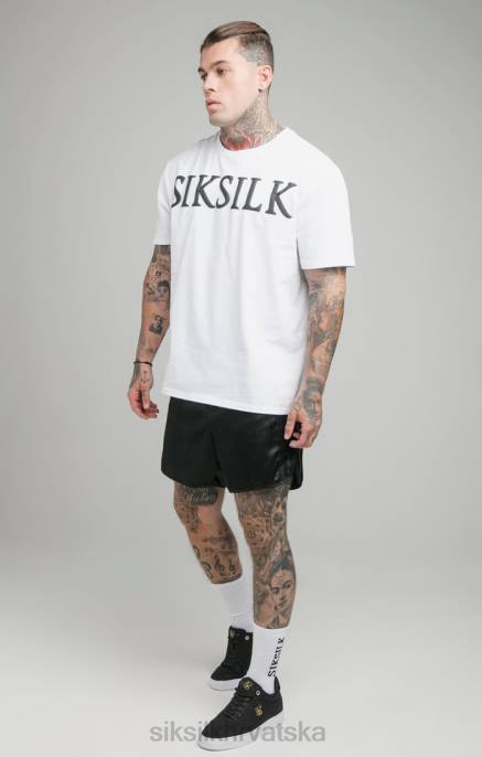 SikSilk muškarci bijela majica opuštenog kroja D088406 odjeća