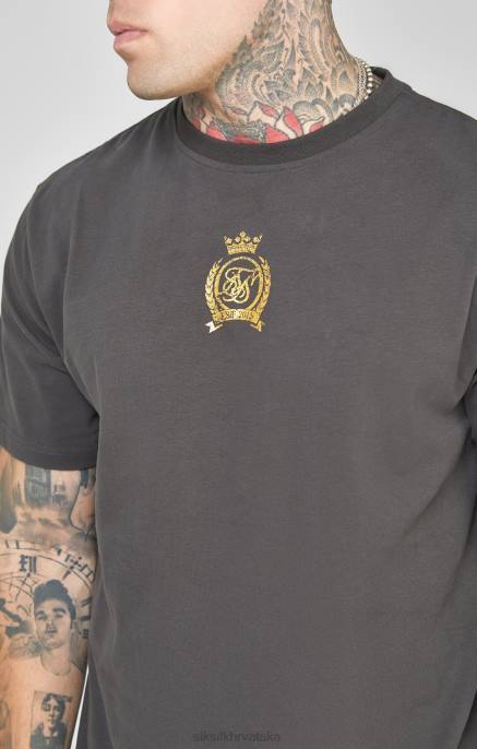 SikSilk muškarci crna folija majica D088375 odjeća