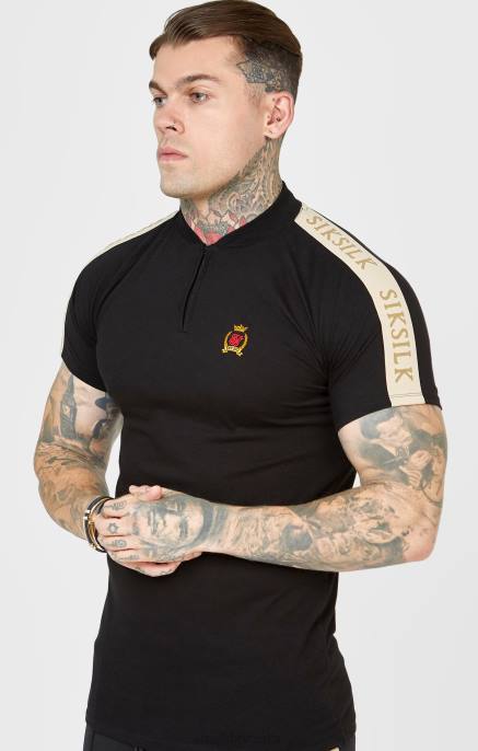 SikSilk muškarci crna majica kratkih rukava s grbom D088385 odjeća