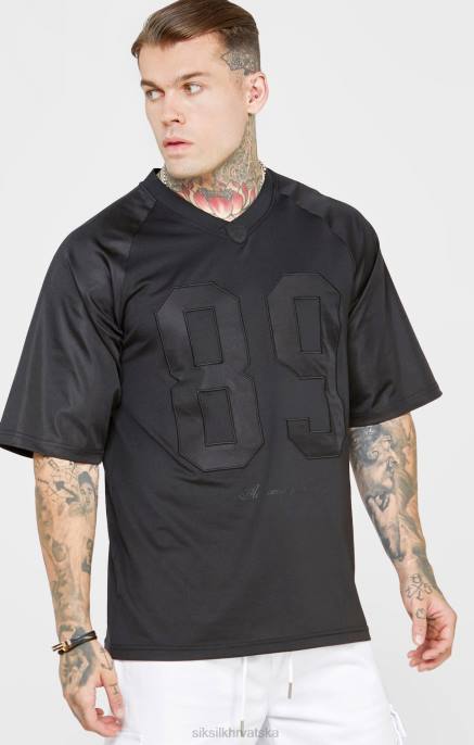 SikSilk muškarci crna oversized majica kratkih rukava D088402 odjeća