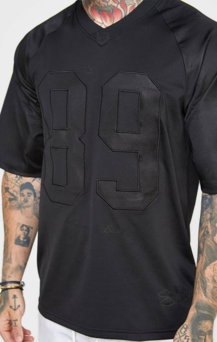 SikSilk muškarci crna oversized majica kratkih rukava D088402 odjeća