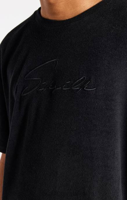 SikSilk muškarci crna prevelika majica s ručnikom D088408 odjeća