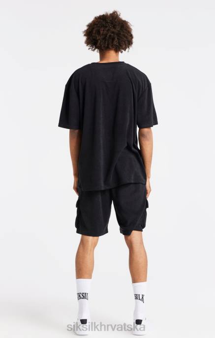 SikSilk muškarci crna prevelika majica s ručnikom D088408 odjeća