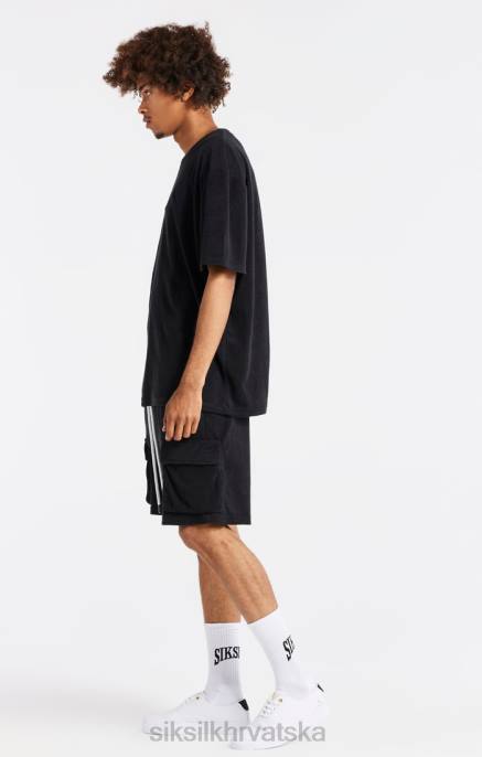 SikSilk muškarci crna prevelika majica s ručnikom D088408 odjeća