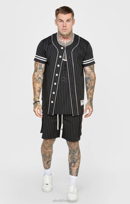 SikSilk muškarci crni bejzbolski dres D088390 odjeća