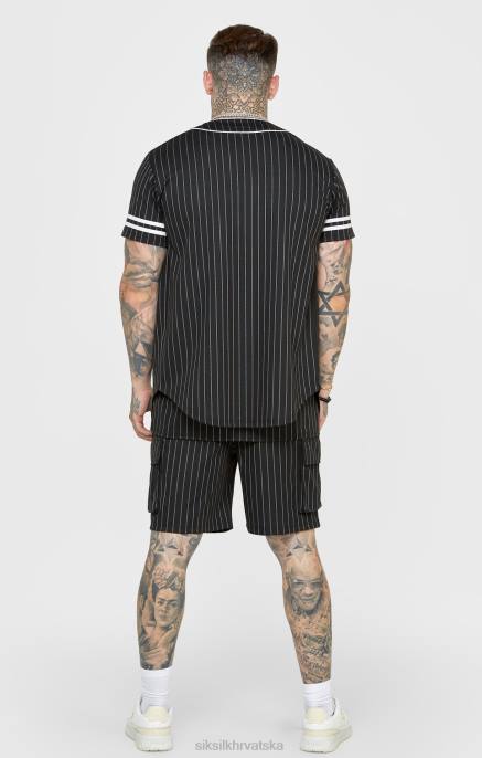 SikSilk muškarci crni bejzbolski dres D088390 odjeća