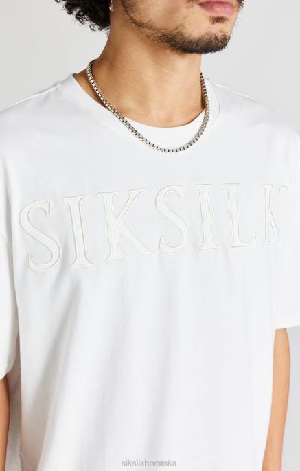 SikSilk muškarci ecru velika majica s logom D088404 odjeća