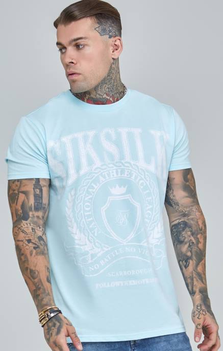 SikSilk muškarci plava sveučilišna majica pripijenog kroja D088396 odjeća