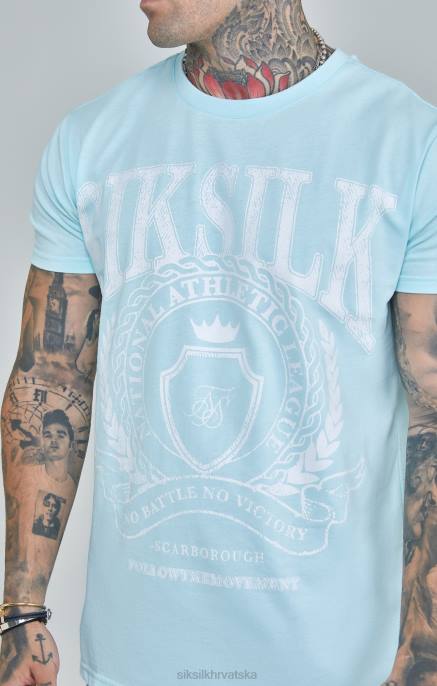 SikSilk muškarci plava sveučilišna majica pripijenog kroja D088396 odjeća