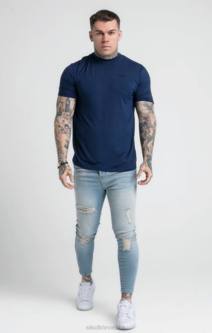 SikSilk muškarci tamnoplava majica s visokim ovratnikom D088379 odjeća