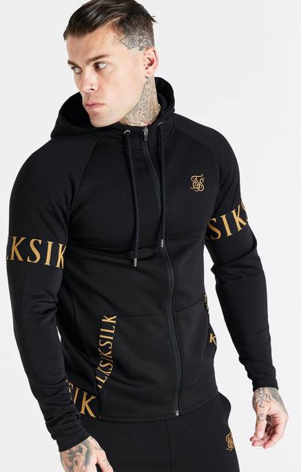 SikSilk muškarci crna majica s kapuljačom s patentnim zatvaračem D088416 odjeća