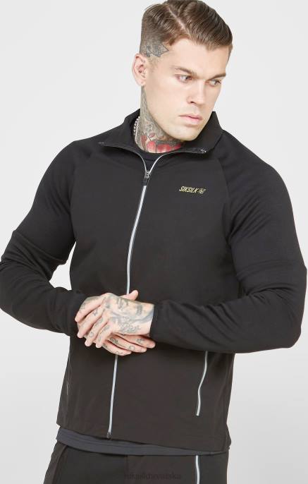 SikSilk muškarci crni sportski zip-thru D088428 odjeća