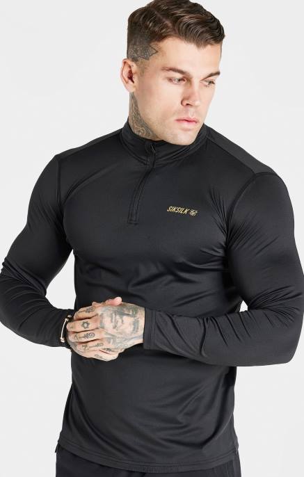 SikSilk muškarci crni sportski zip thru D088449 odjeća