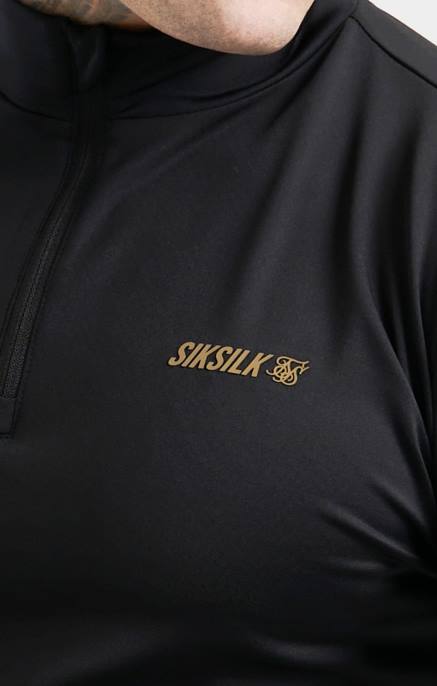 SikSilk muškarci crni sportski zip thru D088449 odjeća