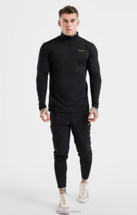 SikSilk muškarci crni sportski zip thru D088449 odjeća