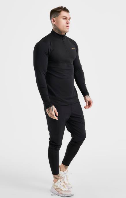 SikSilk muškarci crni sportski zip thru D088449 odjeća