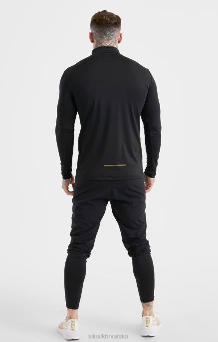 SikSilk muškarci crni sportski zip thru D088449 odjeća