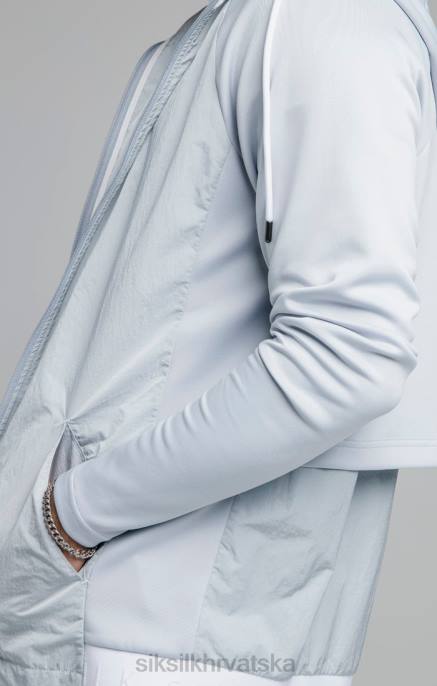 SikSilk muškarci plava adaptirana majica s kapuljačom od zdrobljenog najlona D088455 odjeća