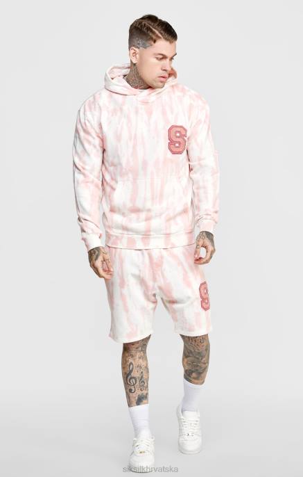 SikSilk muškarci roza tie dye majica s kapuljačom D088421 odjeća