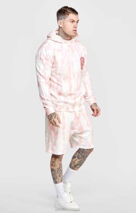 SikSilk muškarci roza tie dye majica s kapuljačom D088421 odjeća