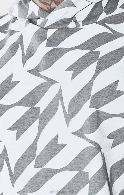 SikSilk x muškarci messi srebrna majica s kapuljačom D088447 odjeća