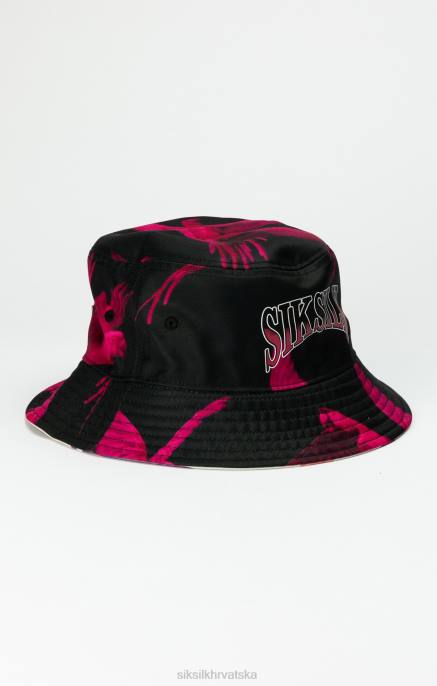 SikSilk uniseks crni obrnuti šešir s otiskom D088232 oprema