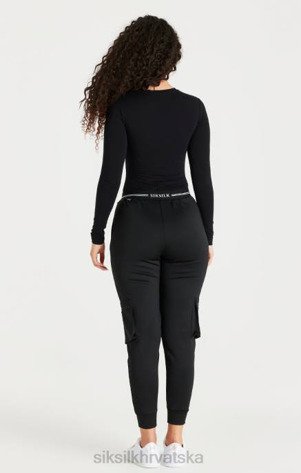 SikSilk žene crne kargo trenirke D088184 odjeća