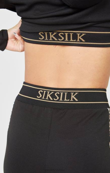 SikSilk žene crne trenirke s uzorkom leoparda D088174 odjeća